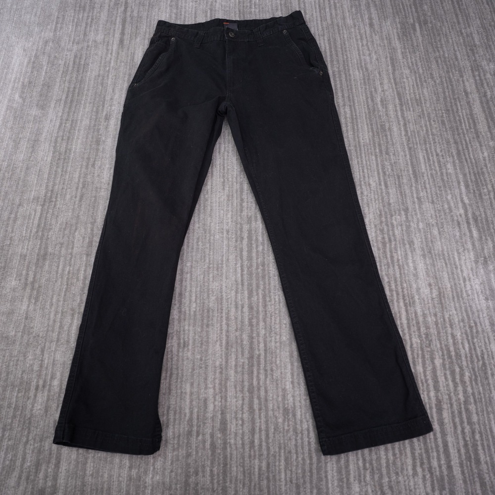 Eddie Bauer Canvas Utility Pant Mens 32x32 Fit 33x30.5 Black Straight Leg Work